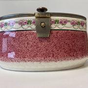 Vintage Art Nouveau Pot Biscuit in Faience German Manufacture Early 1900s