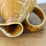 Digoin pitcher, mustard yellow