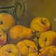 Oil on panel e croizet still life with apples grapes late nineteenth century
