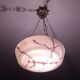 Art Deco brass and marbled glass chandelier, 1950s - 1960s
