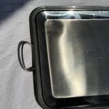Classic silver tray with pearl stripe frieze