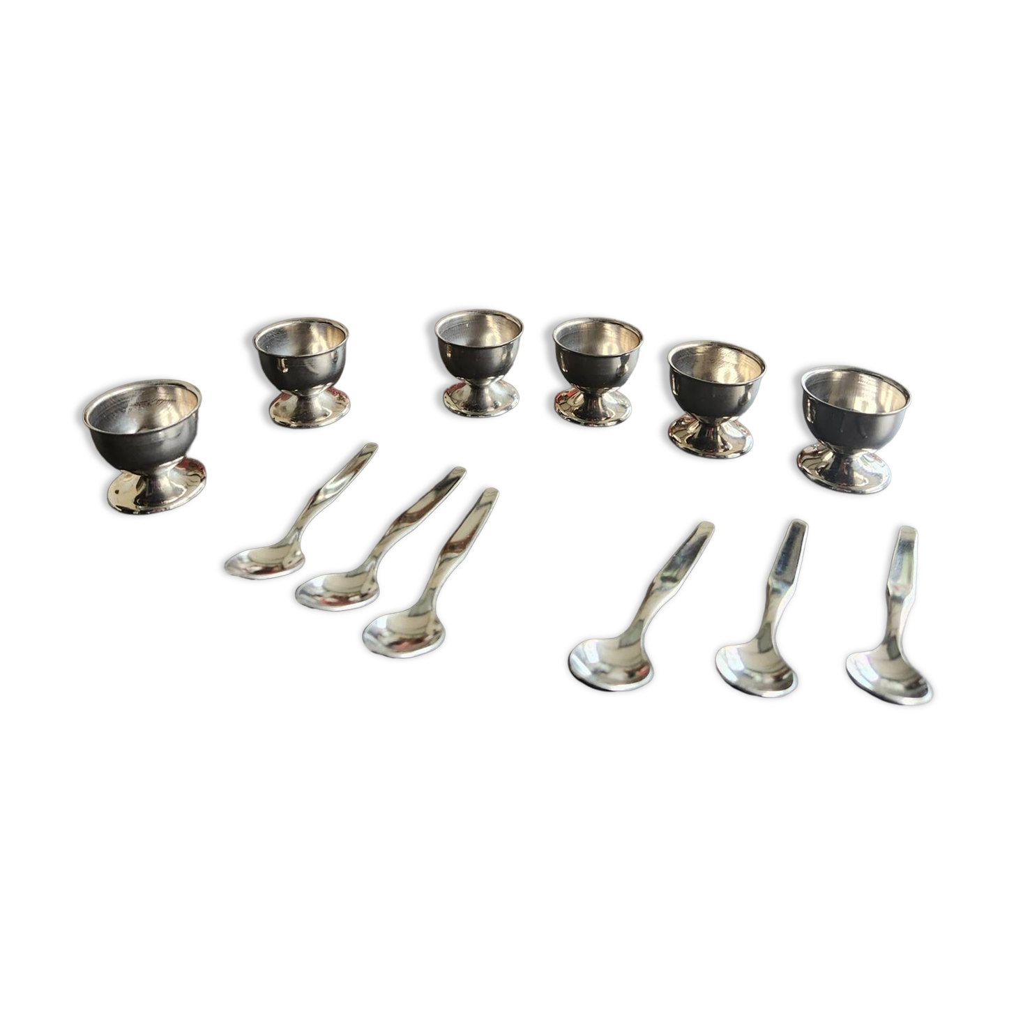 Set de 6 coquetiers et cuillères Guy Degrenne