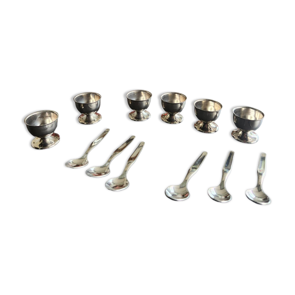 Set de 6 coquetiers et cuillères Guy Degrenne