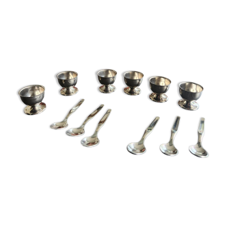 Set de 6 coquetiers et cuillères Guy Degrenne