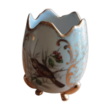 TRIPOD VASE *EGG PORCELAIN OF LIMOGES BIRD