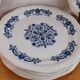 Set of 8 old dessert plates in French earthenware Moulin des Loups from the 50s