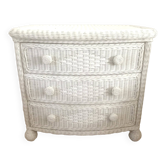 Commode rotin blanche 1960