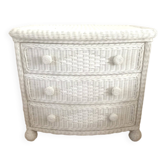 White rattan chest of drawers 1960