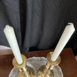 Pair of solid brass candlesticks