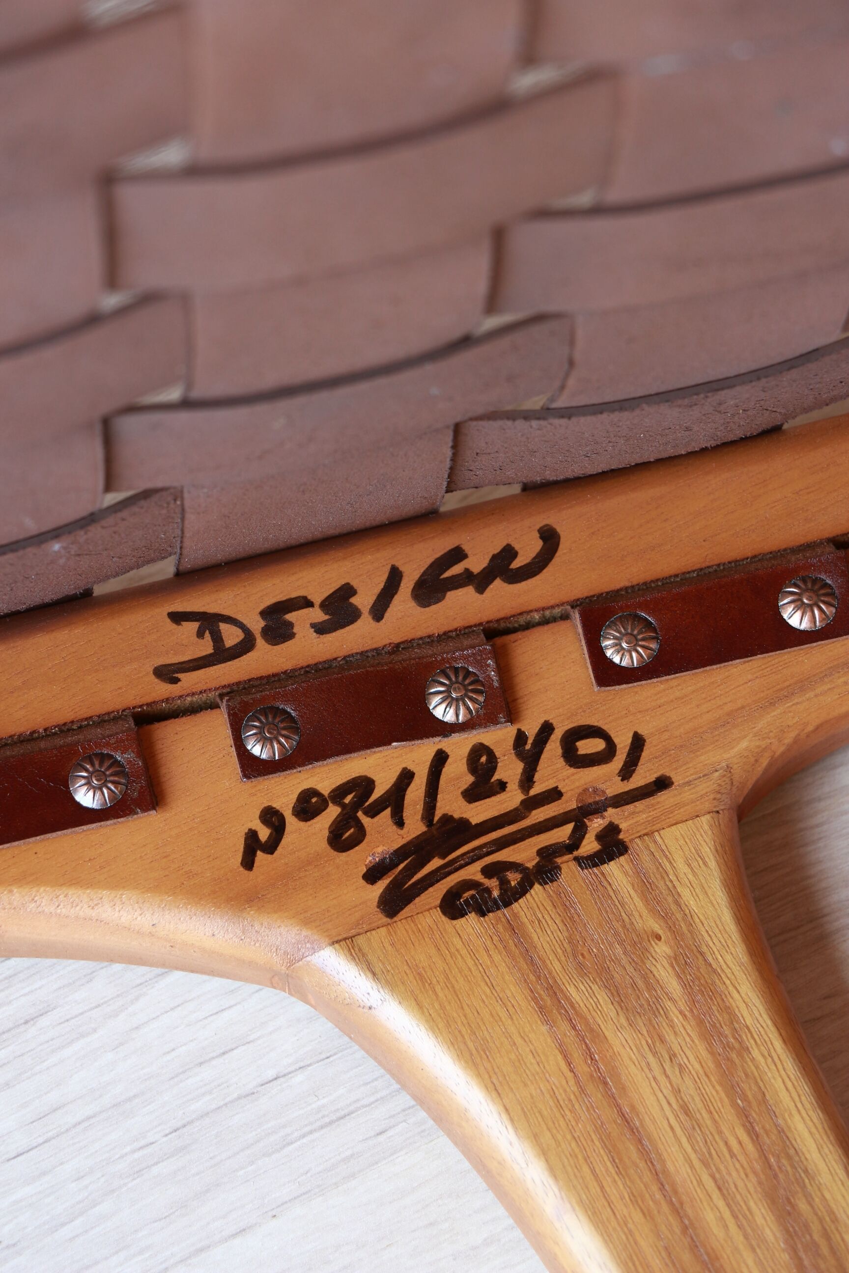 Pair of Teak & Leather heaters - model "Los Angeles" - Olivier de Schrijver