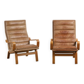 Pair of Contino model armchairs by Yngve Ekström circa 1970
