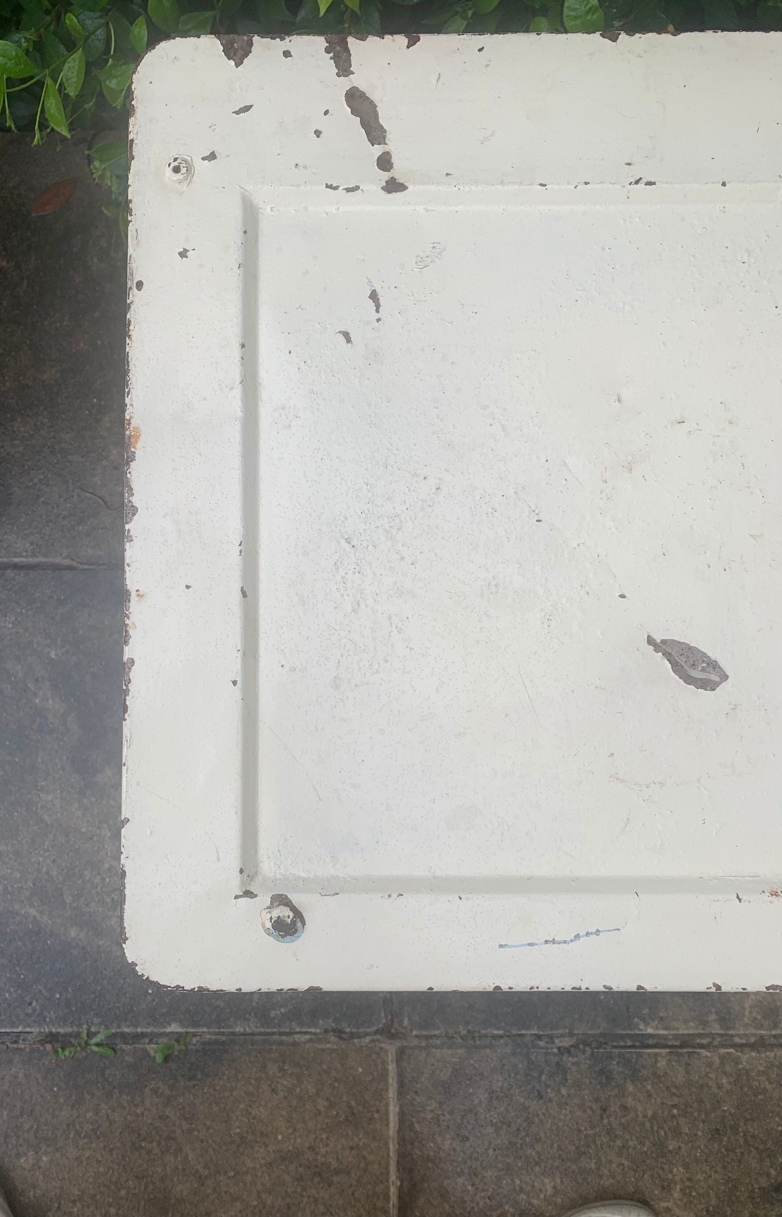 Folding iron side table