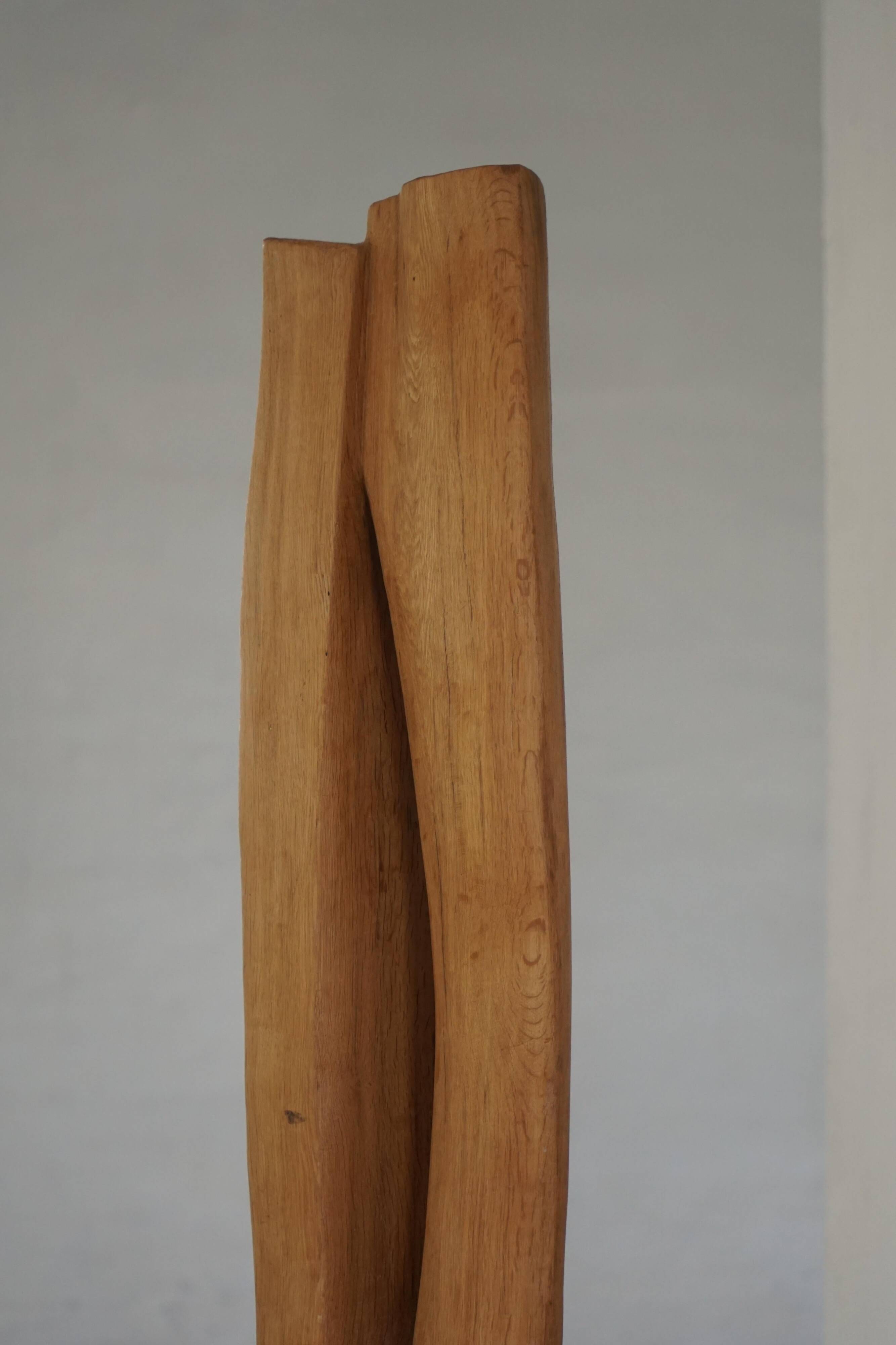 Large Wooden Sculpture "Joy" by Ole Wettergren, Modern Danish, 1980s