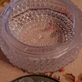 Set of 2 Erco ceiling lights from the 60s in diamond-tipped glass Diameter 35cm