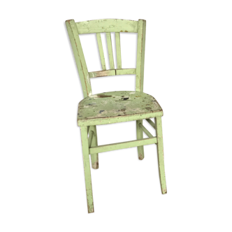 Unique green patina chair vintage painting