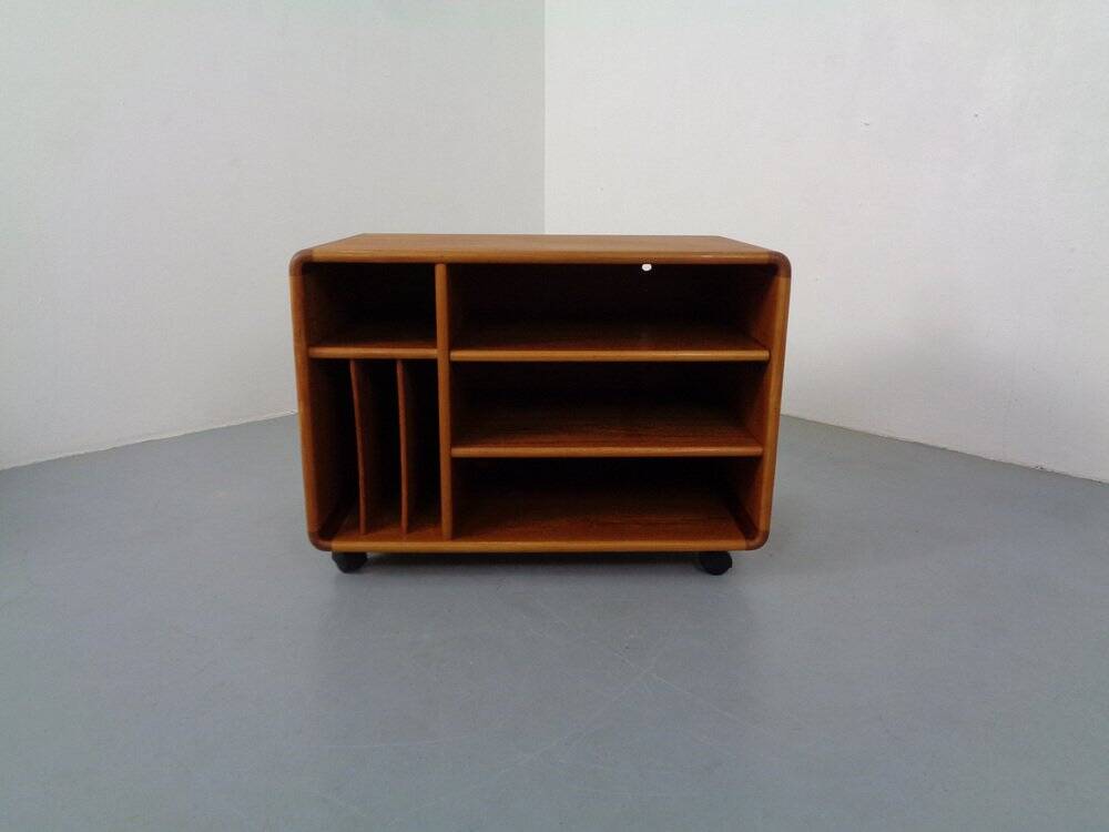 Small rollable teak media sideboard from Dyrlund, 1970s