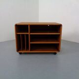 Small rollable teak media sideboard from Dyrlund, 1970s