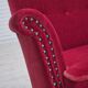 Chaise longue danoise des années 1970, état d'origine, tissu velours rouge cerise.