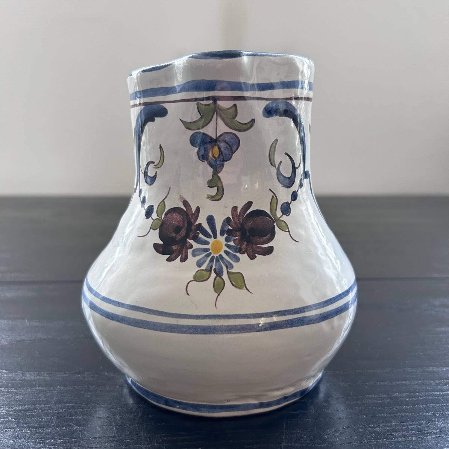 Blue floral decor pitcher