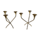 Pair of WMF chandeliers in gilded brass 50s