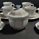 Série de dix tasses à café et sucrier en porcelaine Schirnding Bavaria XXème
