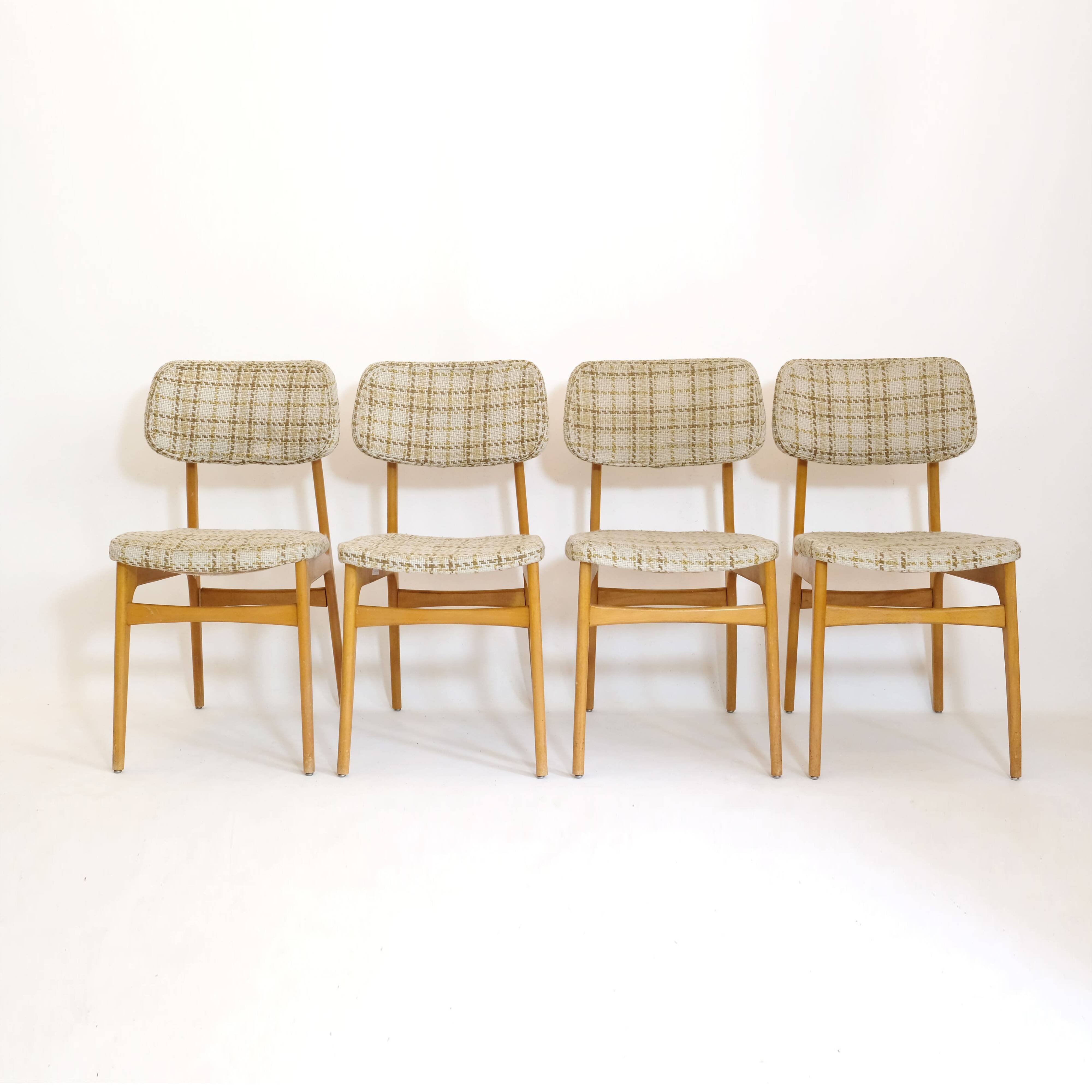 Manufrance, set of 4 chairs from the 60s.