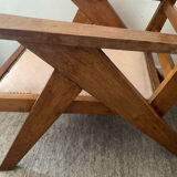 Pair of compass-legged armchairs, 1960s