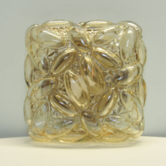 Bulle de plafonnier vintage en verre ambré par Helena Tynell pour Glashütte Limburg 1960