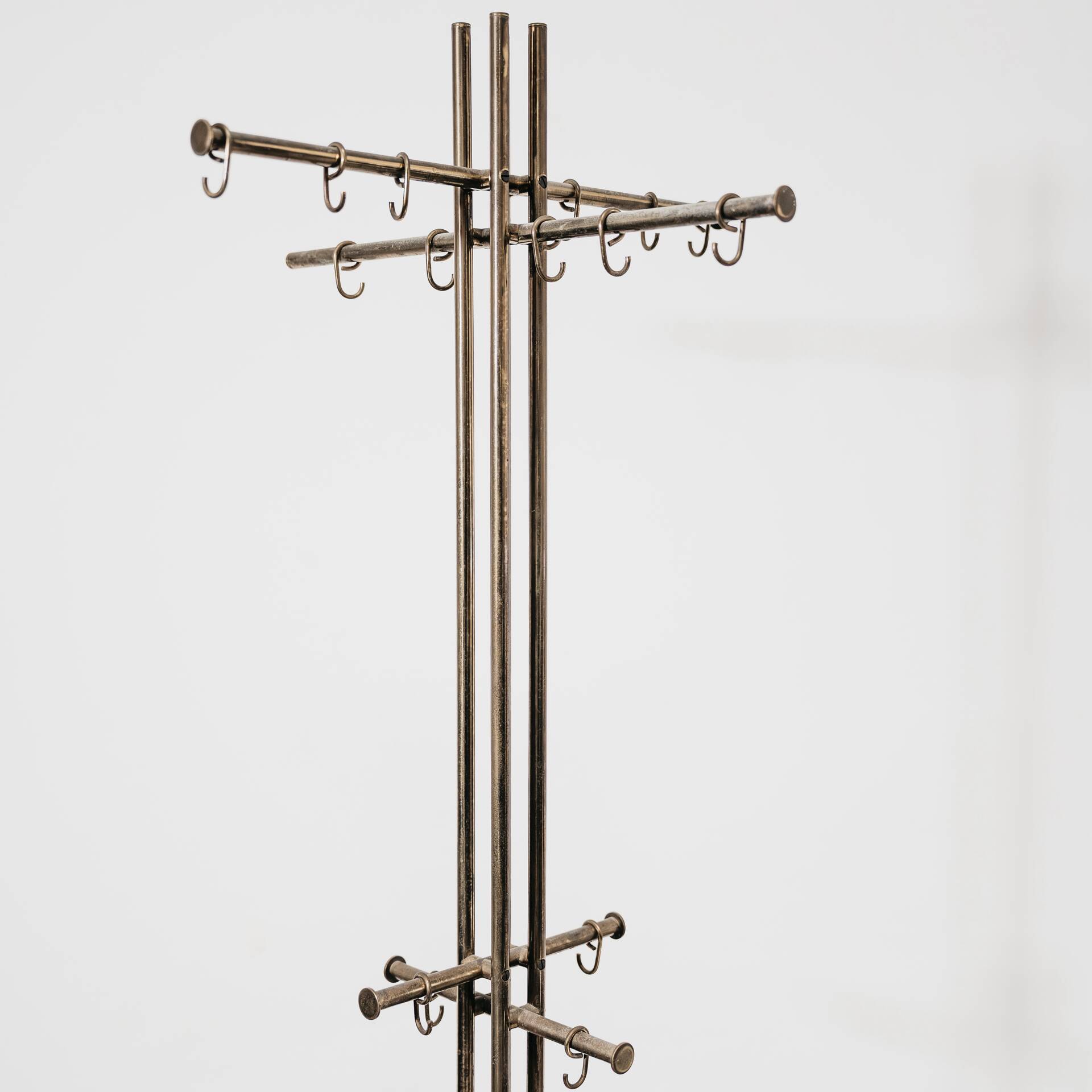 Porte-manteau moderniste en marbre et laiton Renato Zevi Metalarte
