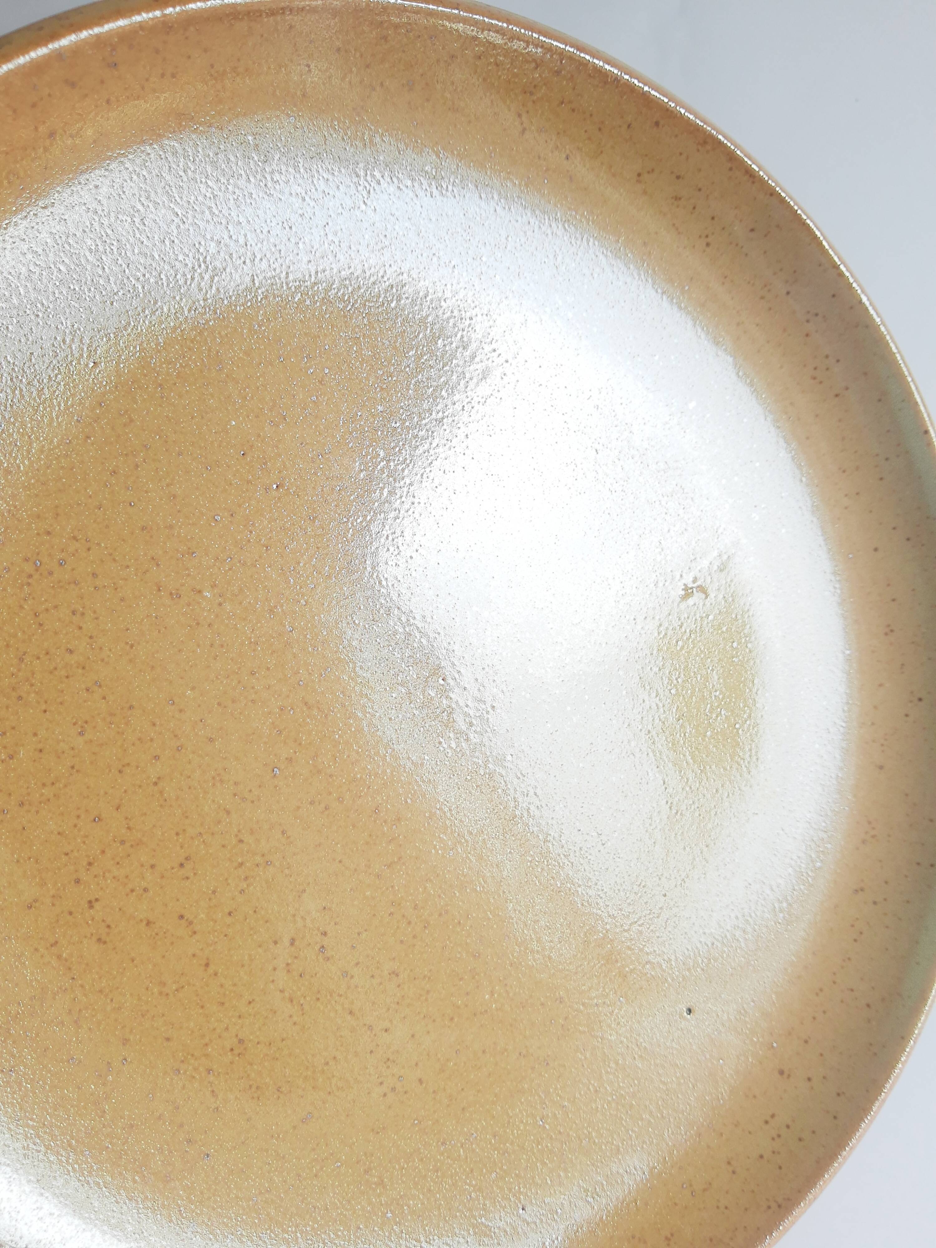 Set of 6 flat plates in Brenne stoneware from France vintage