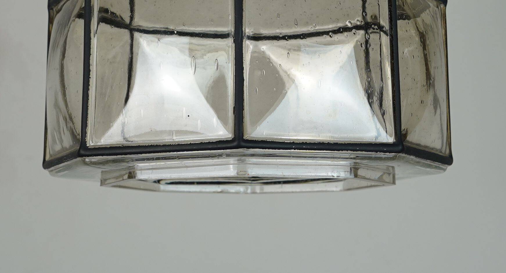 glashuette limburg hanging LAMP 1960's 70's glass pendant light model P292