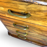 Italian art deco burl walnut chest of drawers, 1930s/1940s