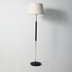 Scandinavian brass and black wood floor lamp, 1950s/60s