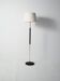 Scandinavian brass and black wood floor lamp, 1950s/60s