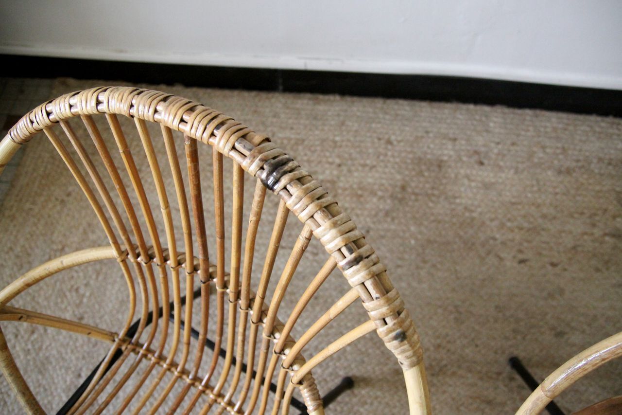 Pair of rattan armchairs