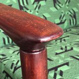 Mid century armchairs in green jacquard, by edmund homa, 1960s, set of two