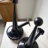 Black metal brutalist wall lights