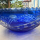 Kobalt blauwe kristallen fruitschaal