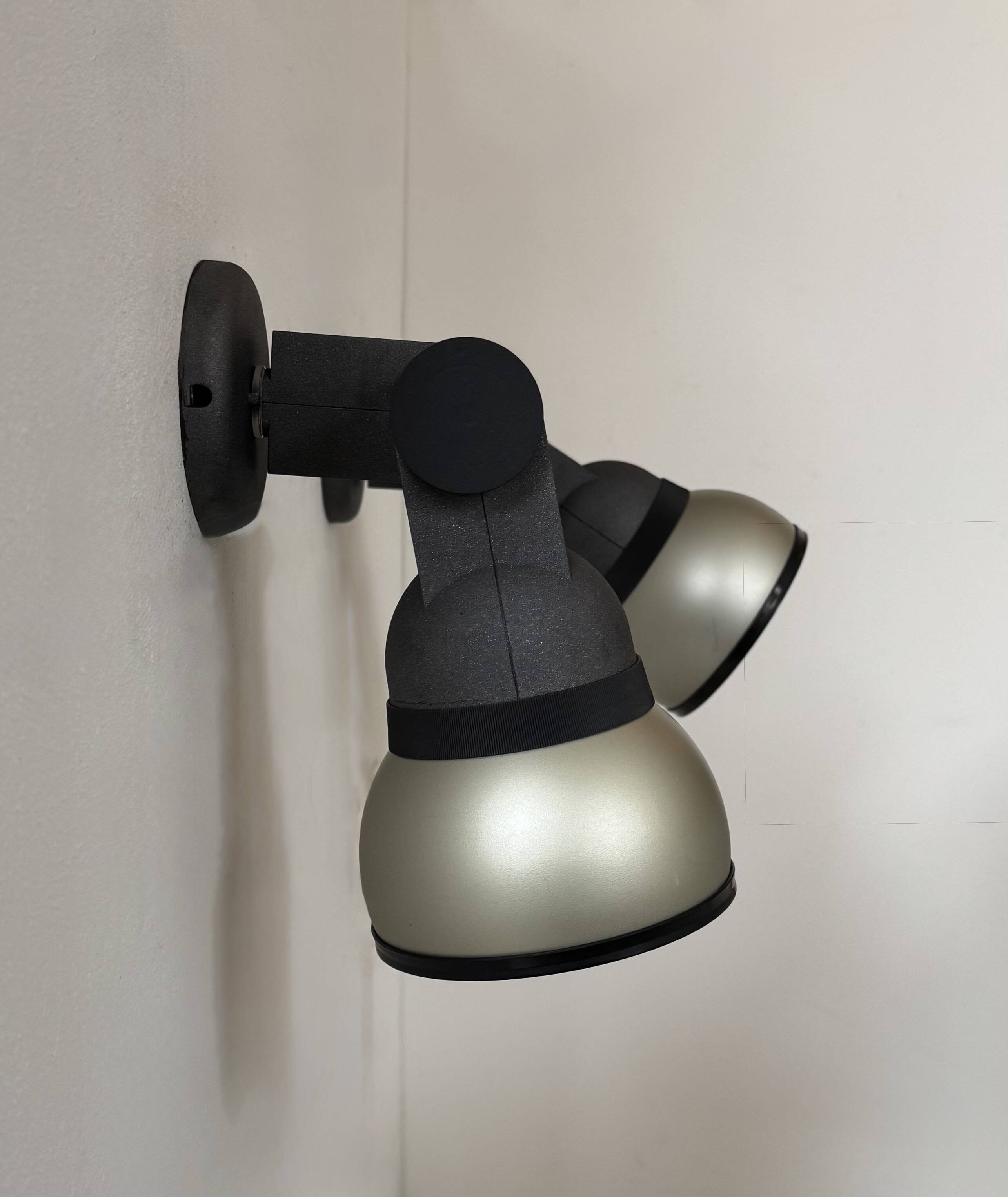 Pair of adjustable vintage wall lights, lacquered metal, Lita France 1980