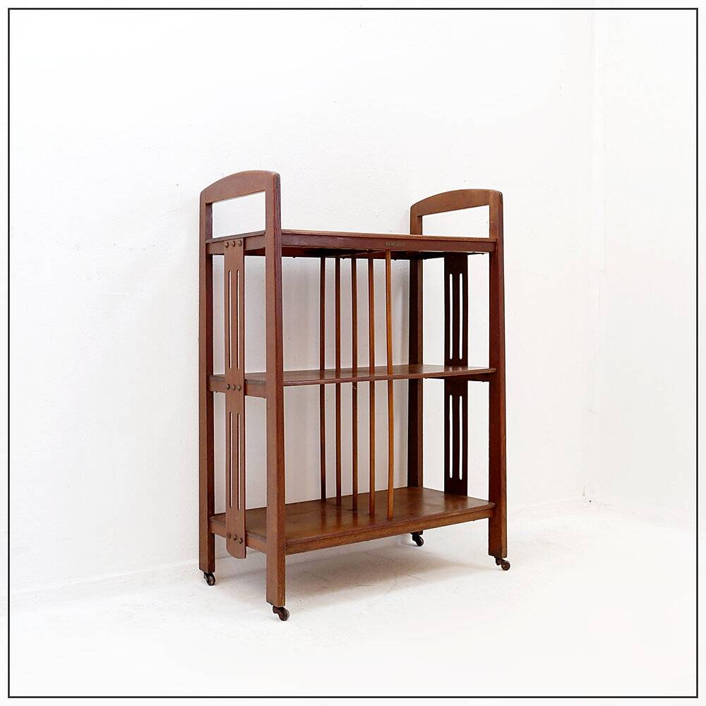 Art Deco shelf - Magazine rack on wheels