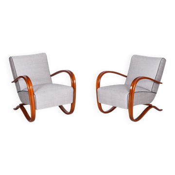 Fauteuils Art Déco H-269 tchèques attribués à J. Halabala pour Up Závody, années 1930, ensemble de 2
