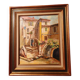 Oil painting on canvas Provençal landscape santons framed signed
