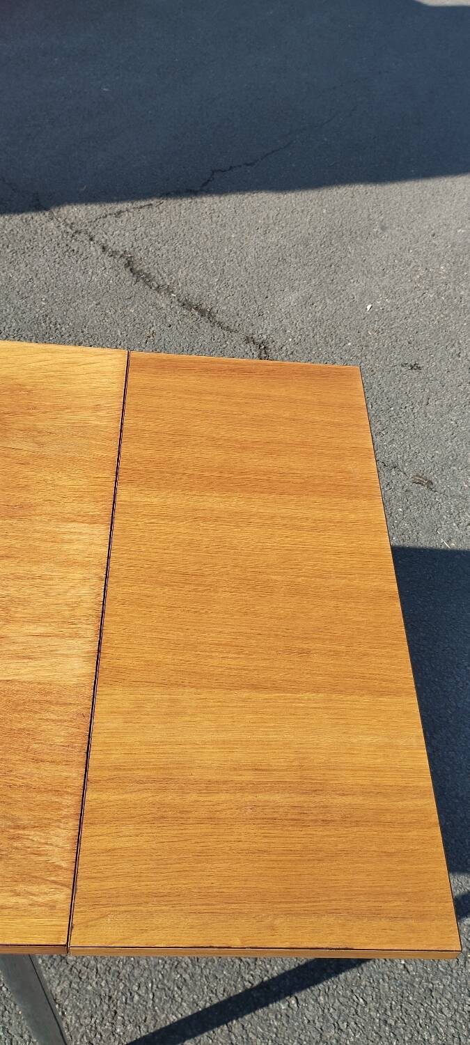 70' wood and chrome kitchen table