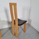 4 chaises  en cuir et bois , années 80