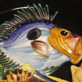 Assiette barbotine style vallauris