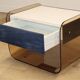 Table de chevet vintage style Michel Dumas en plexiglass, 1970