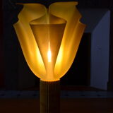 Lamp draped on column