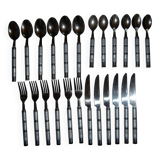 24-piece stainless steel cutlery set with pearly handles