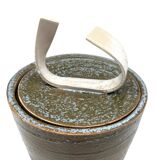 Mid-century style dark green ceramic vase, Gabriele Bucci Italy ca. 2000s