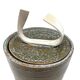 Mid-century style dark green ceramic vase, Gabriele Bucci Italy ca. 2000s